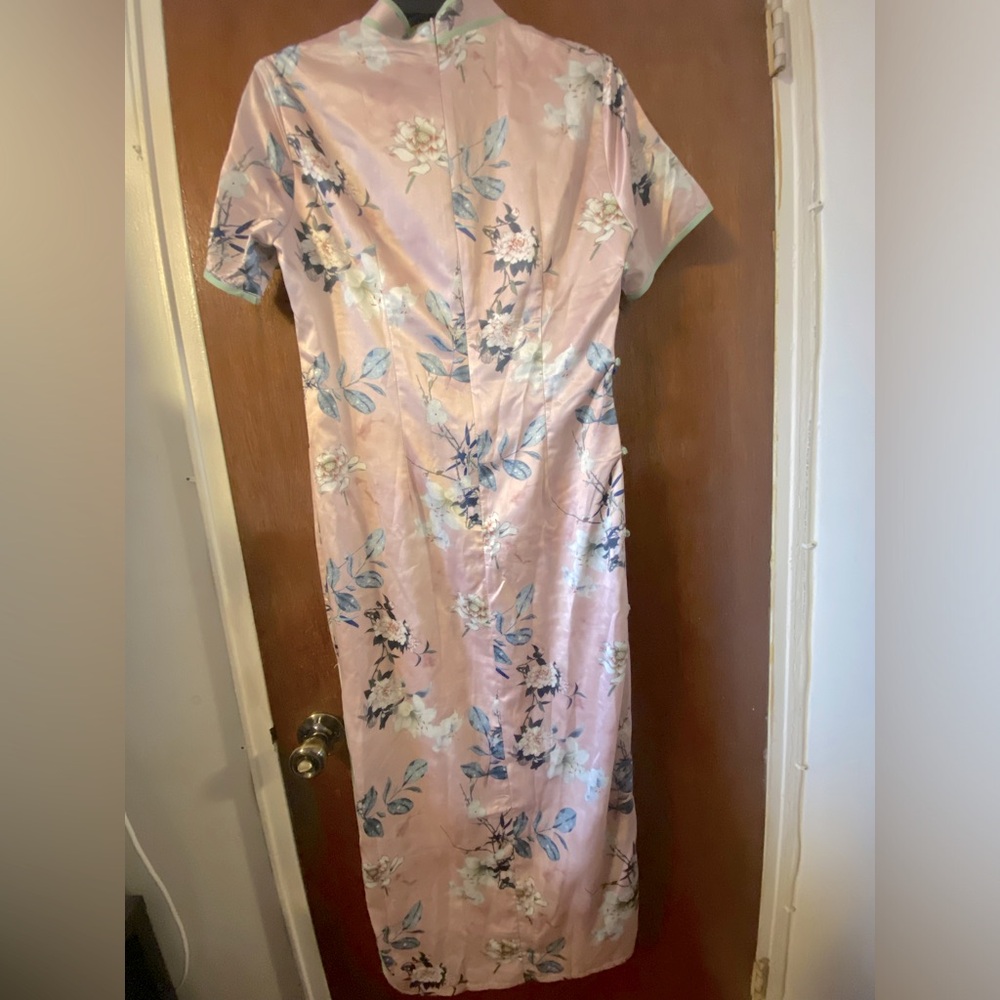 Chinese Spring pink/green qipao cheongsam - Picture 2 of 4
